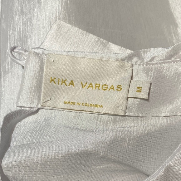 Kika Vargas White Ruffled Short Sleeve Babydoll Dress - Picture 5 of 10